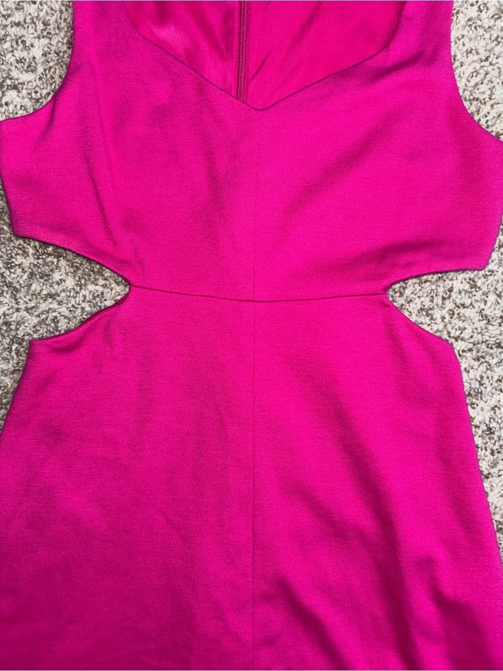 Express Hot Pink Cutout Bodycon Dress Size 2 | Barbiecore Party Club Mini - Picture 2 of 4